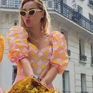 🌸🌼Zara🌼🌸 NWT Pink and Yellow Checkered Blouse